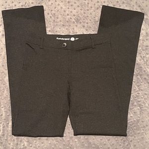 Charcoal grey Betabrand straight leg yoga dress pants, XSP